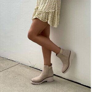 Dolce Vita Huey H2O Wide Booties,  Dune Suede Tan | Size 8